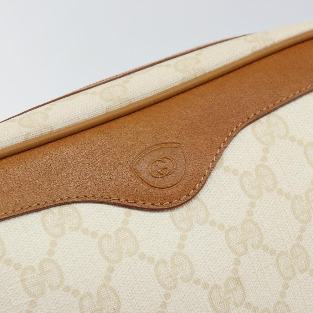 GUCCI GG Canvas Clutch Bag White Gold Auth 145972 - Picture 8 of 16